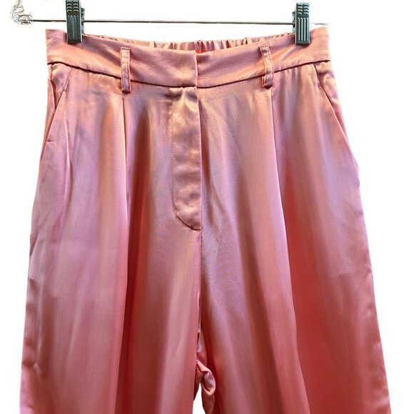 Forte Forte Satin-Finish Wide-Leg Trousers, Peach, Size 4 US, 40 IT - Picture 6 of 13